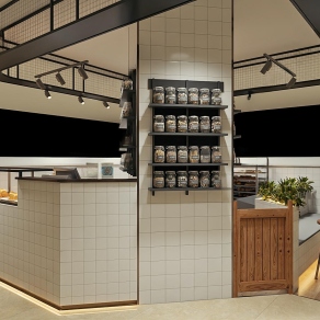 工业风甜品面包店3D模型下载